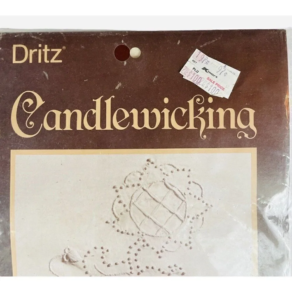 NOS Vintage 1980s Dritz Candlewicking Kit 9003 Jacobean Craft Cottagecore Flower